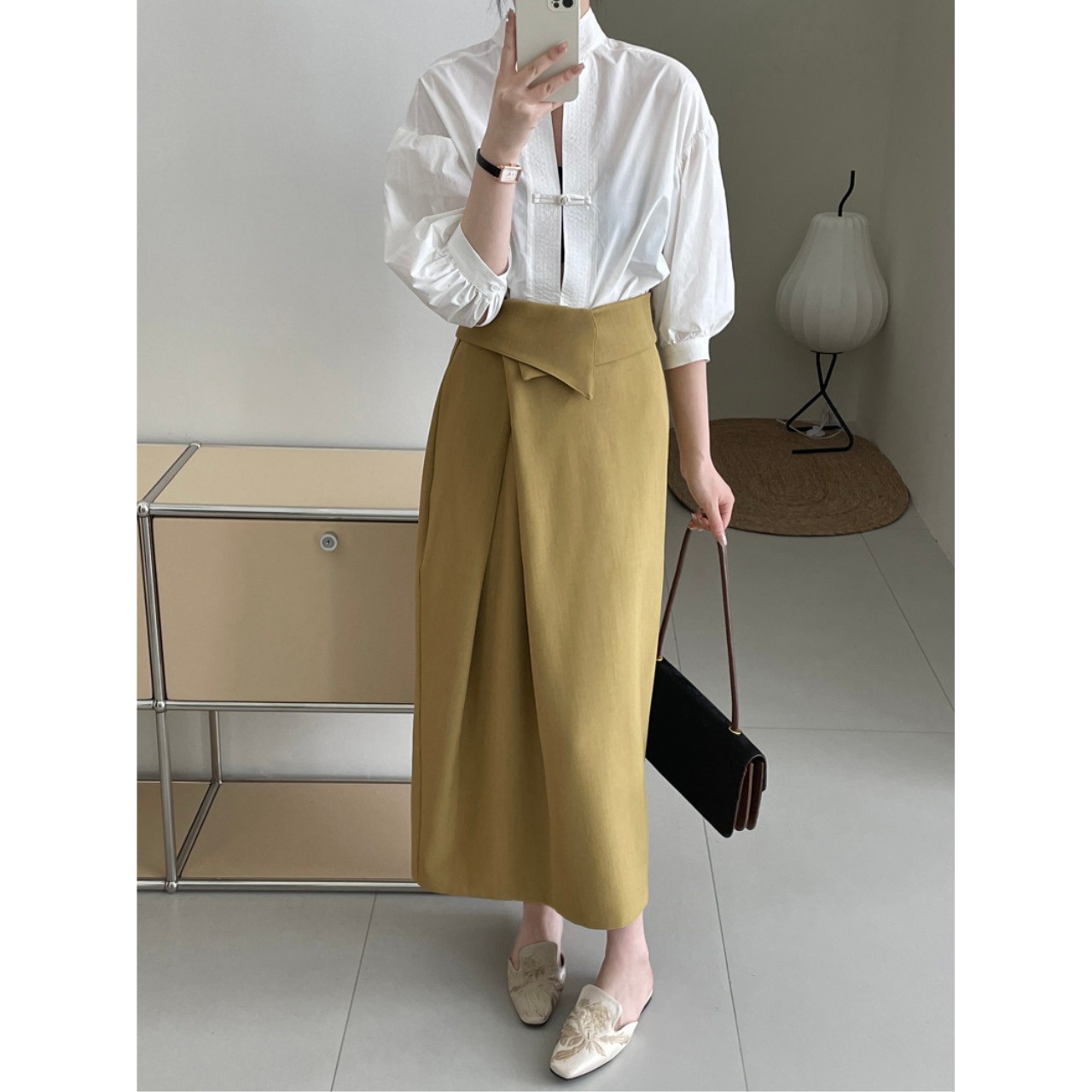 ウエストデザイン タイトロングスカート 10085