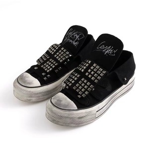[Cest Nous] punk rivet decorative graffiti canvas shoes
