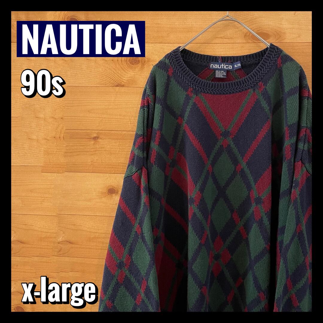 XLサイズ　ゆるダボ　NAUTICA シャツ　総柄　半袖