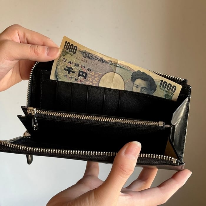 Ｌ字ファスナー　長財布　イタリアンレザー＆栃木レザー 栃木レザー】本革L字ファスナー長財布〈Leather L-shaped Long Wallet