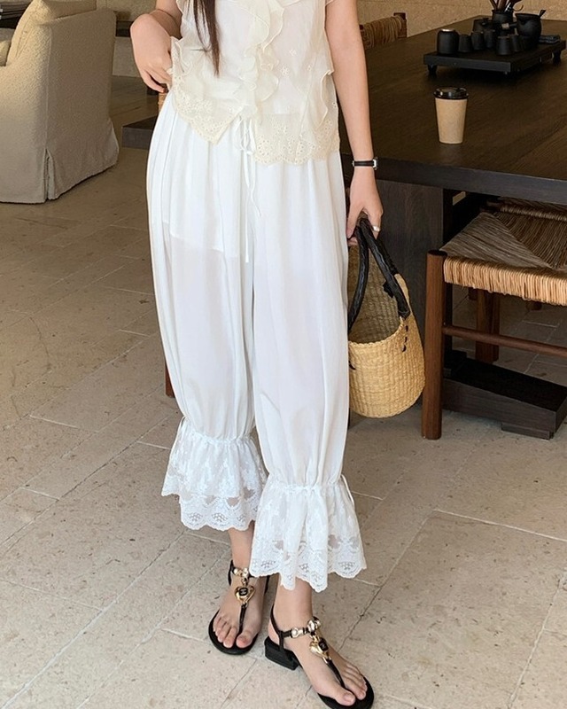 Lace Puff Pants