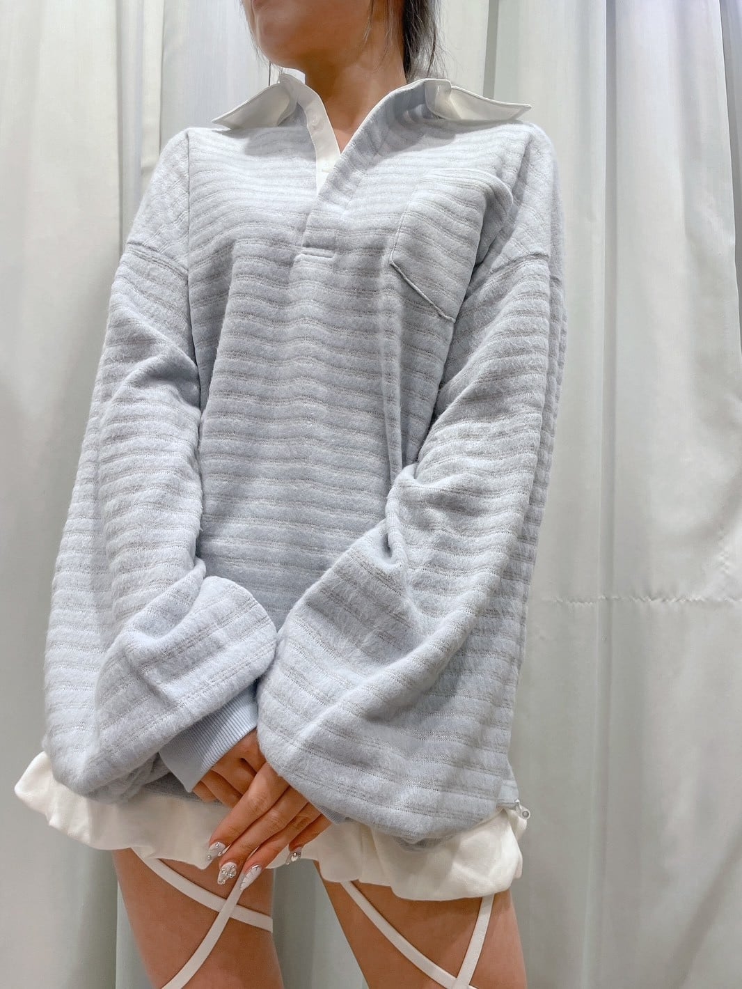 ラメボーダーラガーシャツミニワンピ | lilLilly official webstore