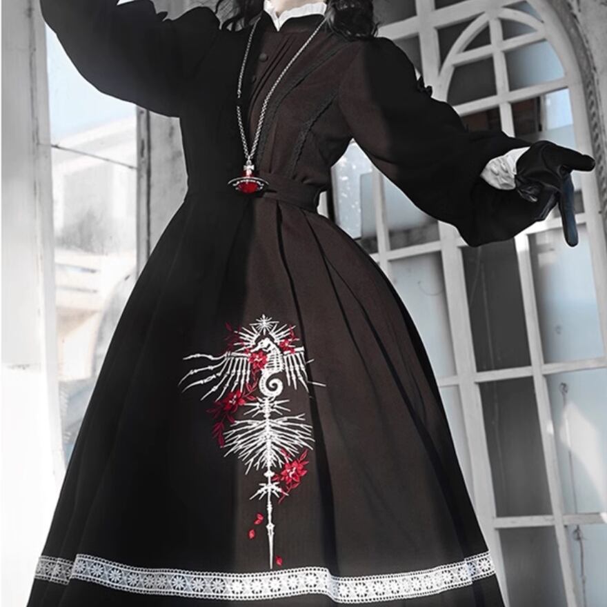 ゴスロリ通販 With U 予約販売 ゴスロリ 修道女 シスター ゴシック刺繍