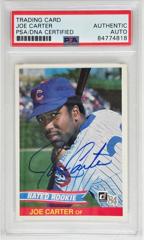 Joe Carter | 1984 Donruss Rookie Card | Chicago Cubs | Signed | PSA DNA Certified