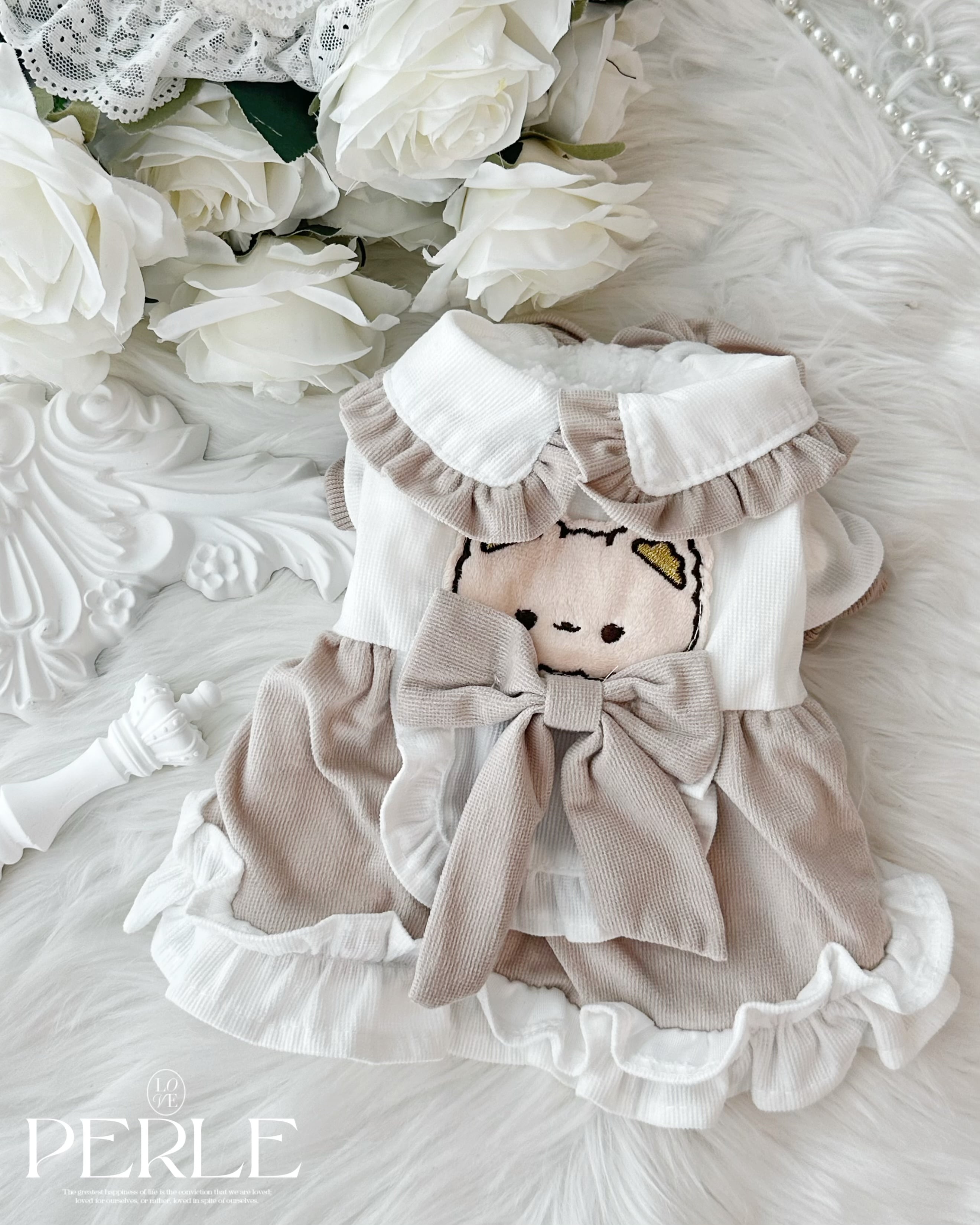 Beige Apron pet dress