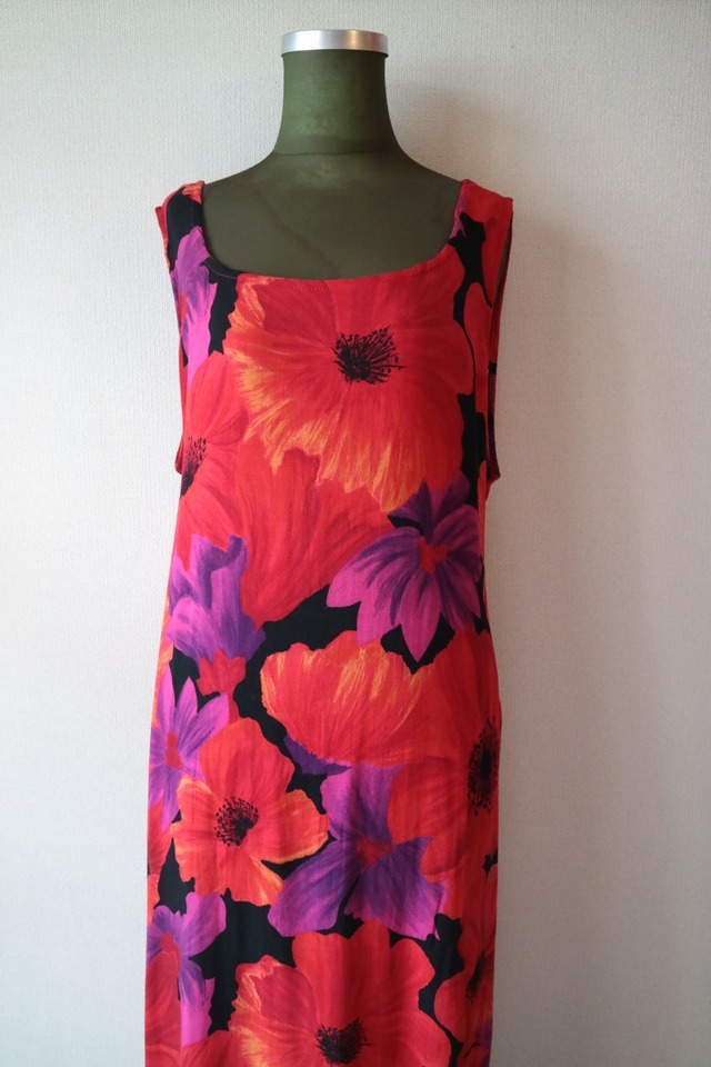 Big flower rayon onepiece