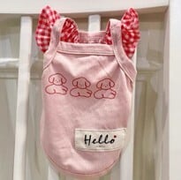 3-74/夏用ペット服 薄手キャミソール(小型犬向け・背中に犬柄)S