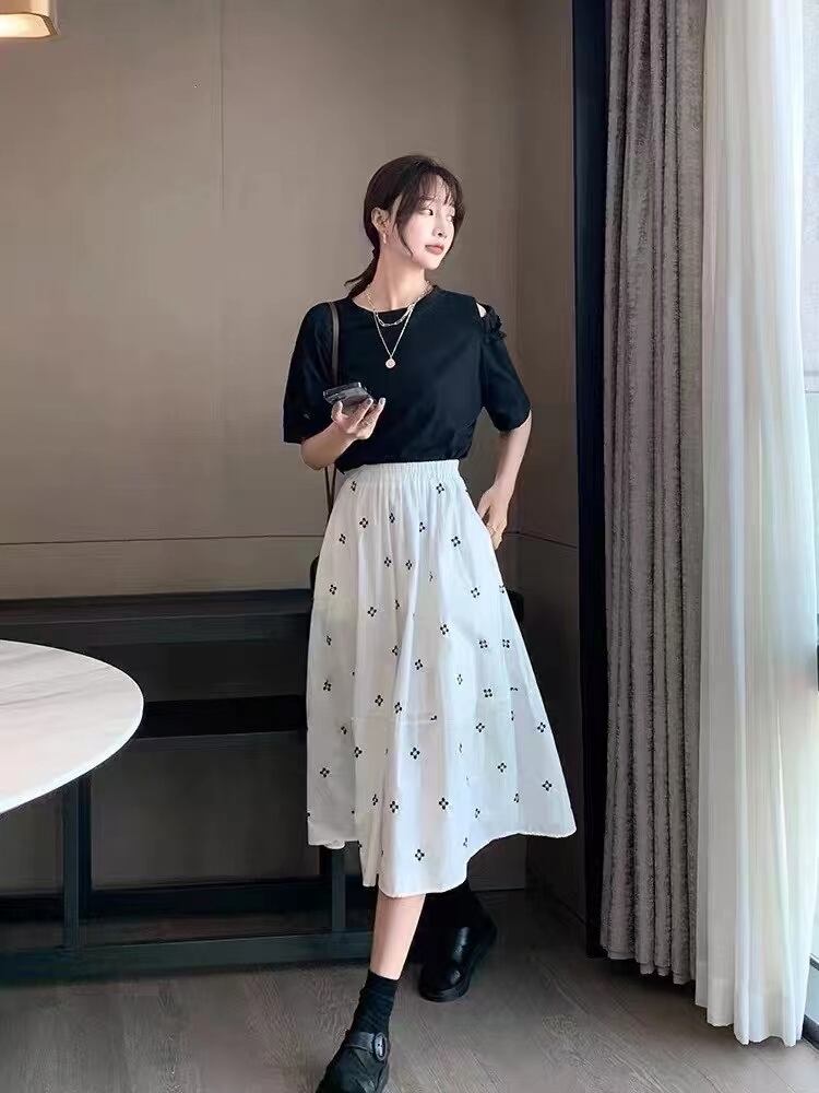 ミモレ丈シンプル柄スカート　AJ11394-5010