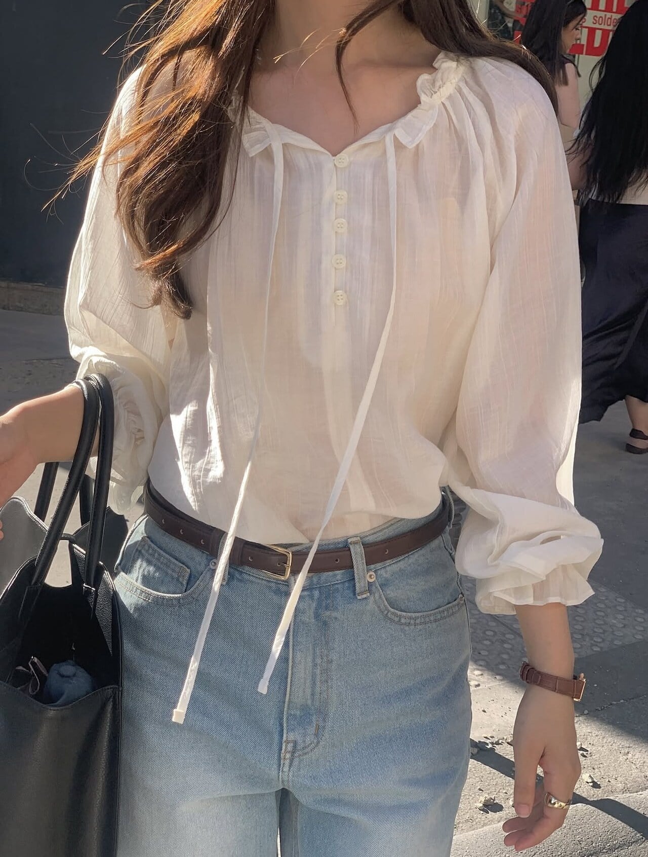 (即納)All over / One day blouse / ivory