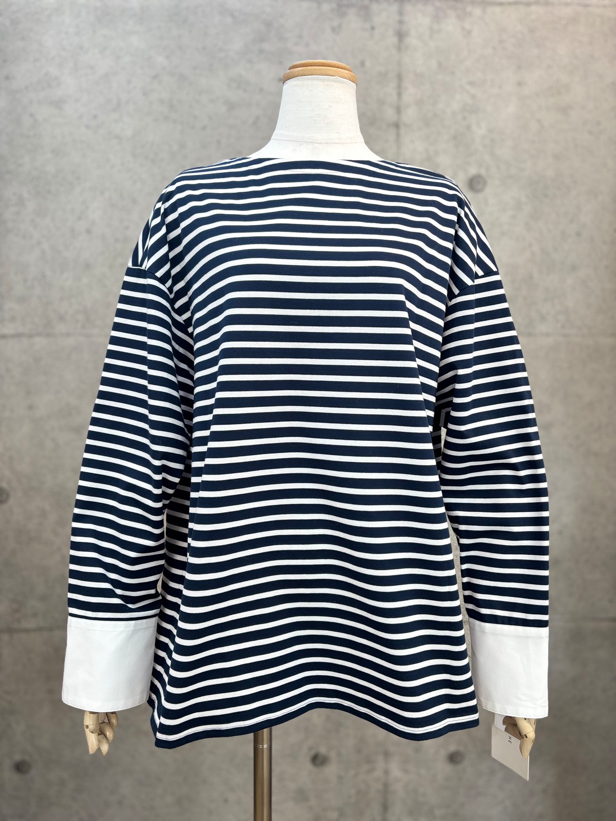 送料無料】CLOCHE(クロッシェ) 袖カフスボーダープルオーバ カットソー 