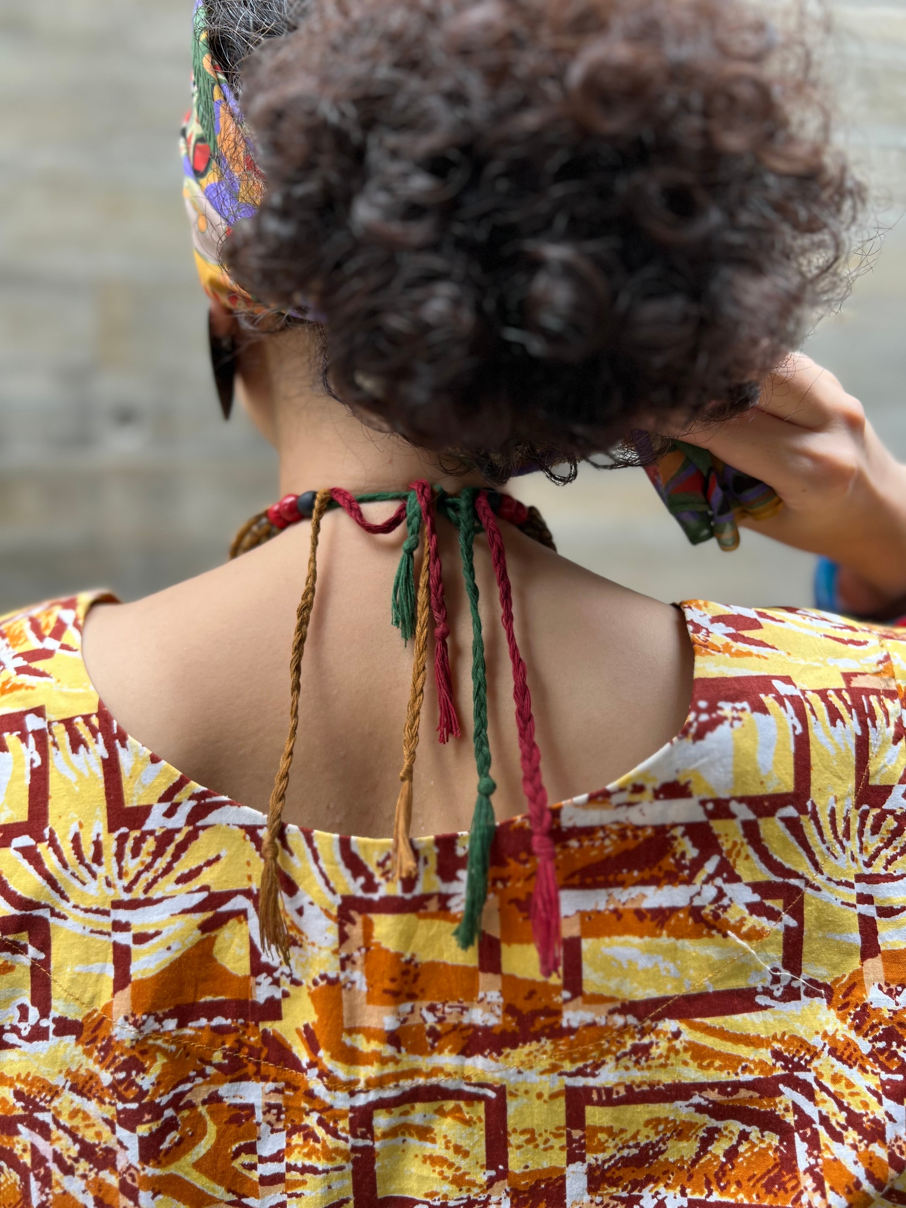 Vintage NAGA glass beads × stone Necklace ( ヴィンテージ ナガ族