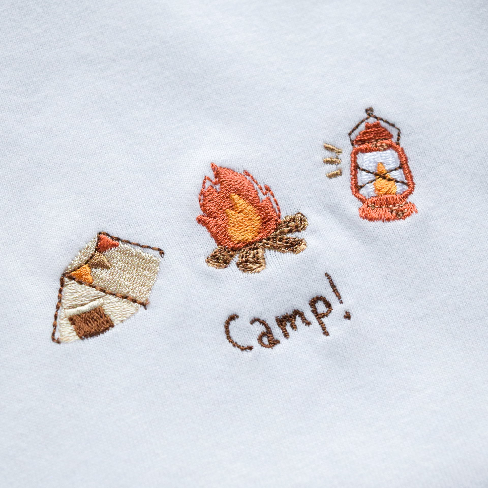 Camp!刺繍Tシャツ【選べる4色】メンズ レディース トップス キャンプ