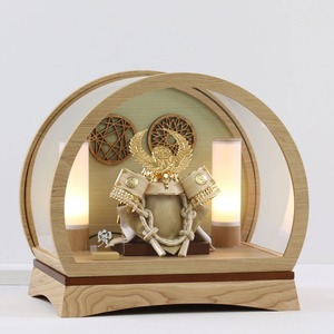 灯りシリーズ｜徳川家康兜5号｜ナチュラルドーム｜アクリルケース