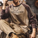 Raglan Sleeve Text Print Long Sleeve T-Shirt ◇ 2color H0504