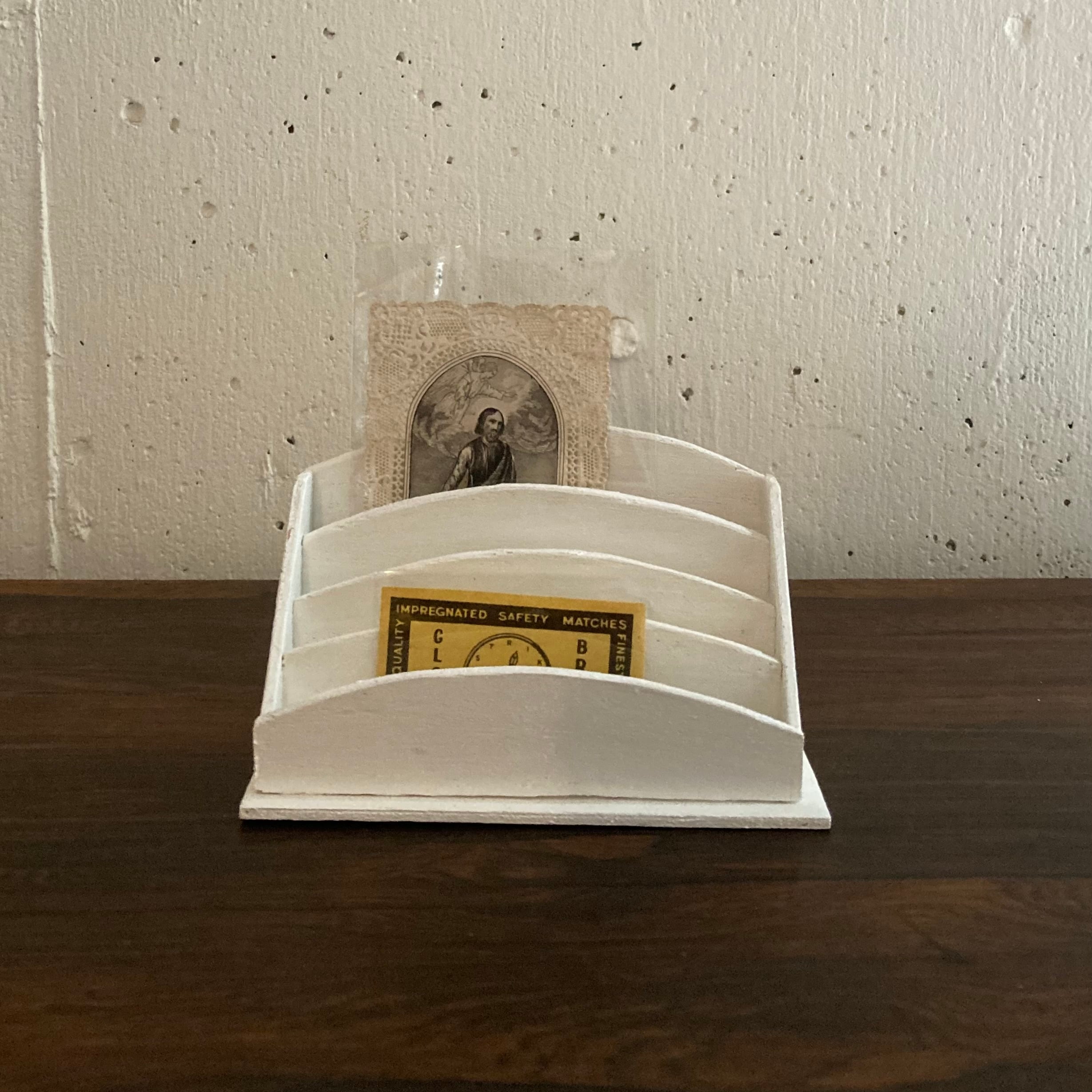 フランス レターラック 1/3サイズ 白 ハンドメイド カードホルダー