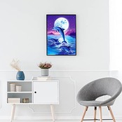 5dダイヤモンドアート 動物イルカ 5Ｄ ダイヤモンド塗装 モザイクアート ペインティング キット ビーズ絵画 全面貼り付けタイプ アート モザイクビーズ 芸術品 装飾 DIY 手芸 キット