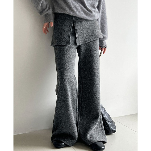 layered flare pants　J00257