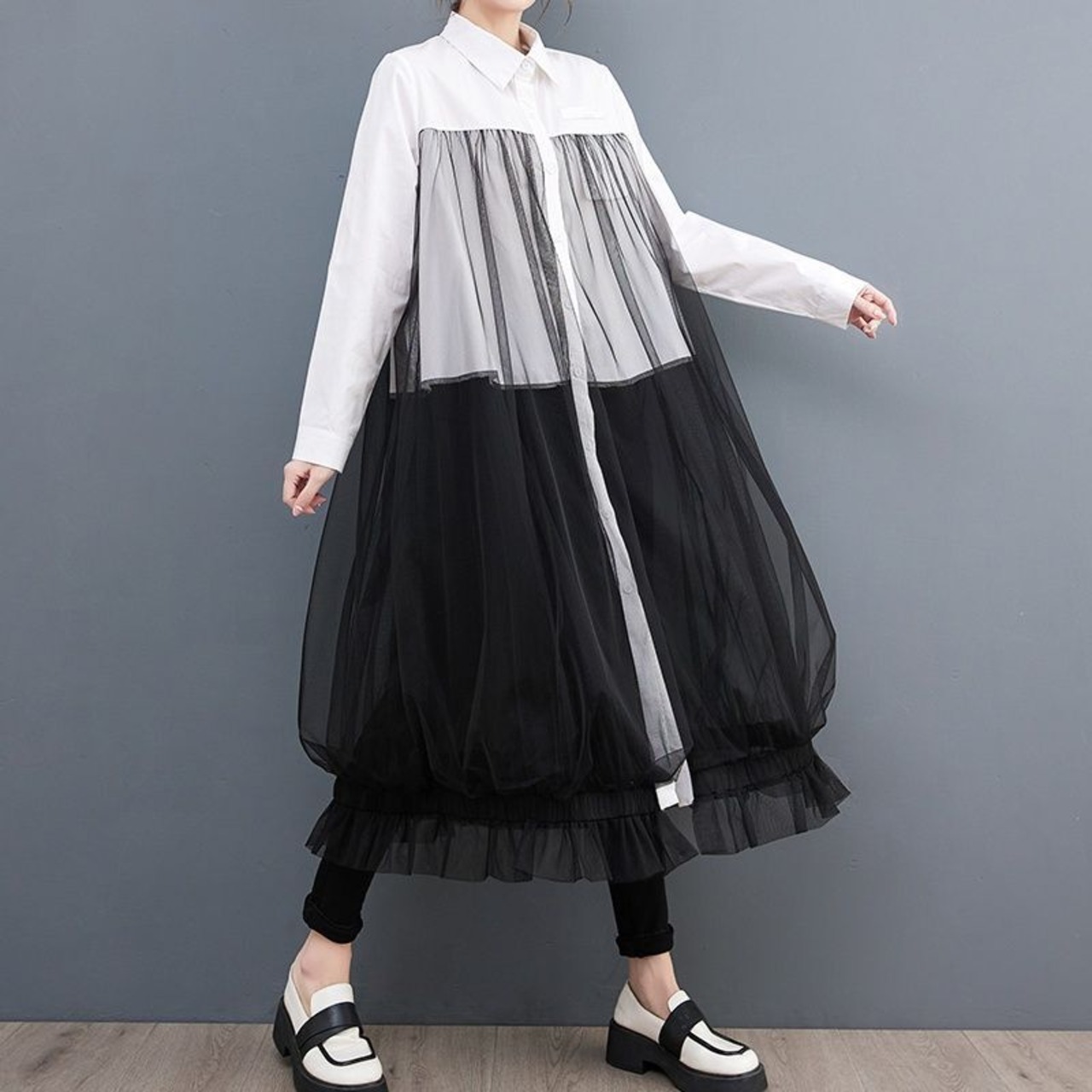 チュール バルーン ワンピース 00201