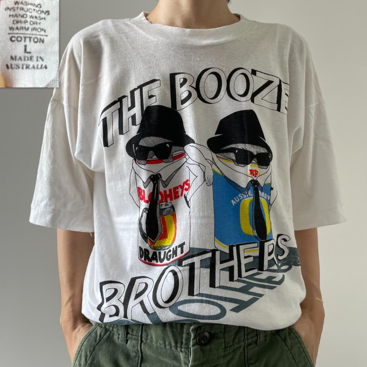 GF718 90s Tシャツ ブルースブラザーズ パロディ ドラフトビール 