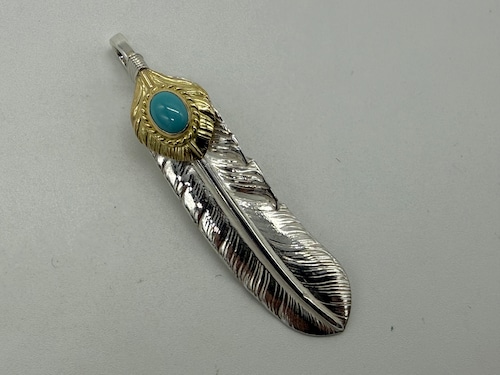 ゴローズ　新品　上金金縄ターコイズフェザー左①現行