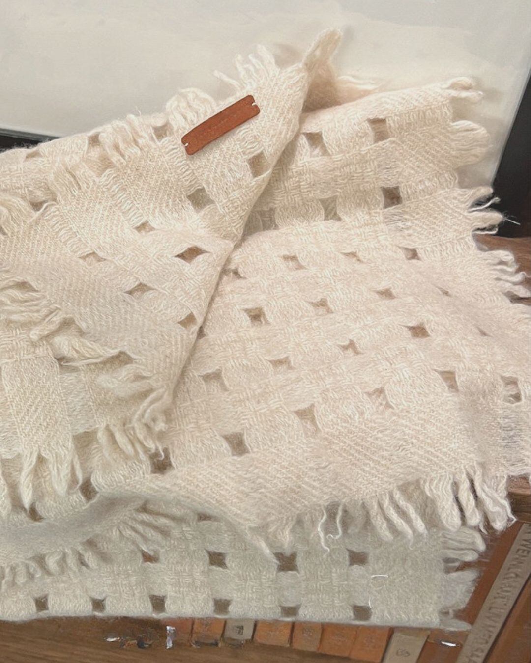 Open Knit Cashmere Stole