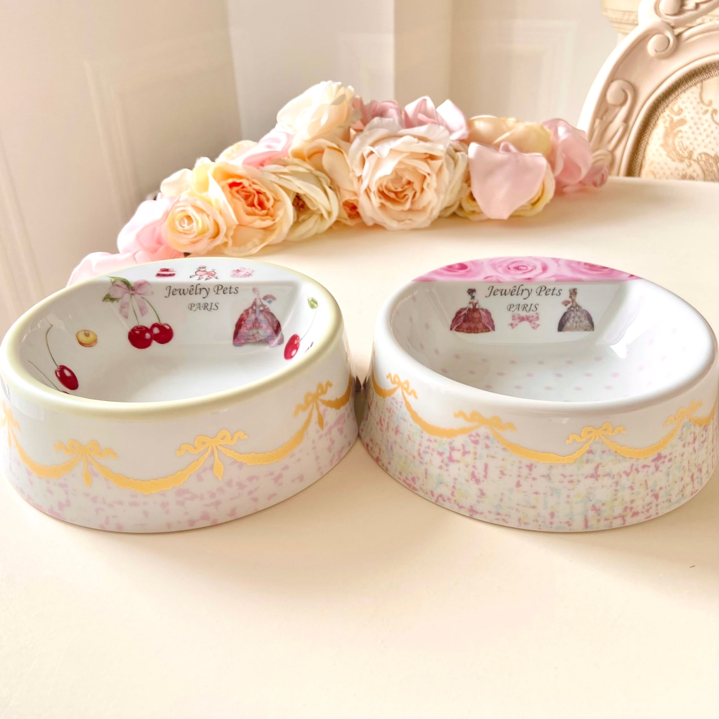 2種】お姫様なワンちゃん用 フードボウル(ツィード) | マリー