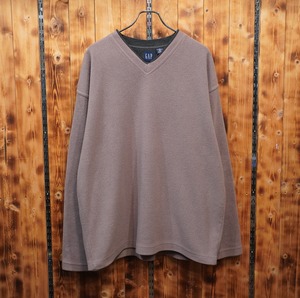 old gap Vネック プルオーバー フリース XXL/オールド ギャップ