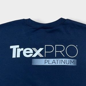 【USA古着】企業系 企業ロゴ Trex PRO ロゴ バックプリント スウェット トレーナー ビッグシルエット ネイビー 古着