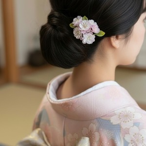 満ちる桜〜　八重桜の髪飾り・ブローチ