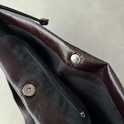 Grained eco leather 2way bag/bordeaux brown