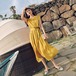 ワンピース ワンピドレス ドレス カラードレス ロングワンピース マキシワンピース 大人可愛い 10代 40代 セクシー スカート ウエストマーク  Vネック ロング丈 マキシ丈 半袖 オシャレ ブルー イエロー ブラック 春 夏 秋 冬 オールシーズン コーデ デート お出かけ 結婚式 パーティー 二次会 S M L XL 2XL レトロ スタイル 脚長 インスタ映え 休日 オソロコーデ 衣装 フォーマル お散歩 公園 マタニティ マタニティ服 カジュアル