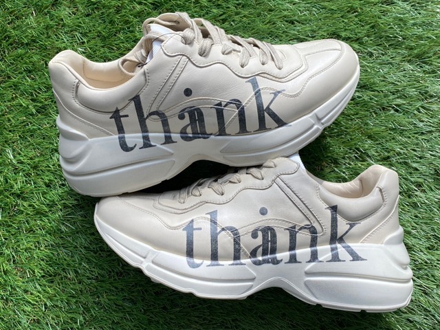 GUCCI RHYTON THINK/THANK SNEAKER 8 1/2 27.5cm 636343 22489