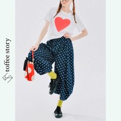ビッグハート　シンプルラウンドネックTシャツ i0387