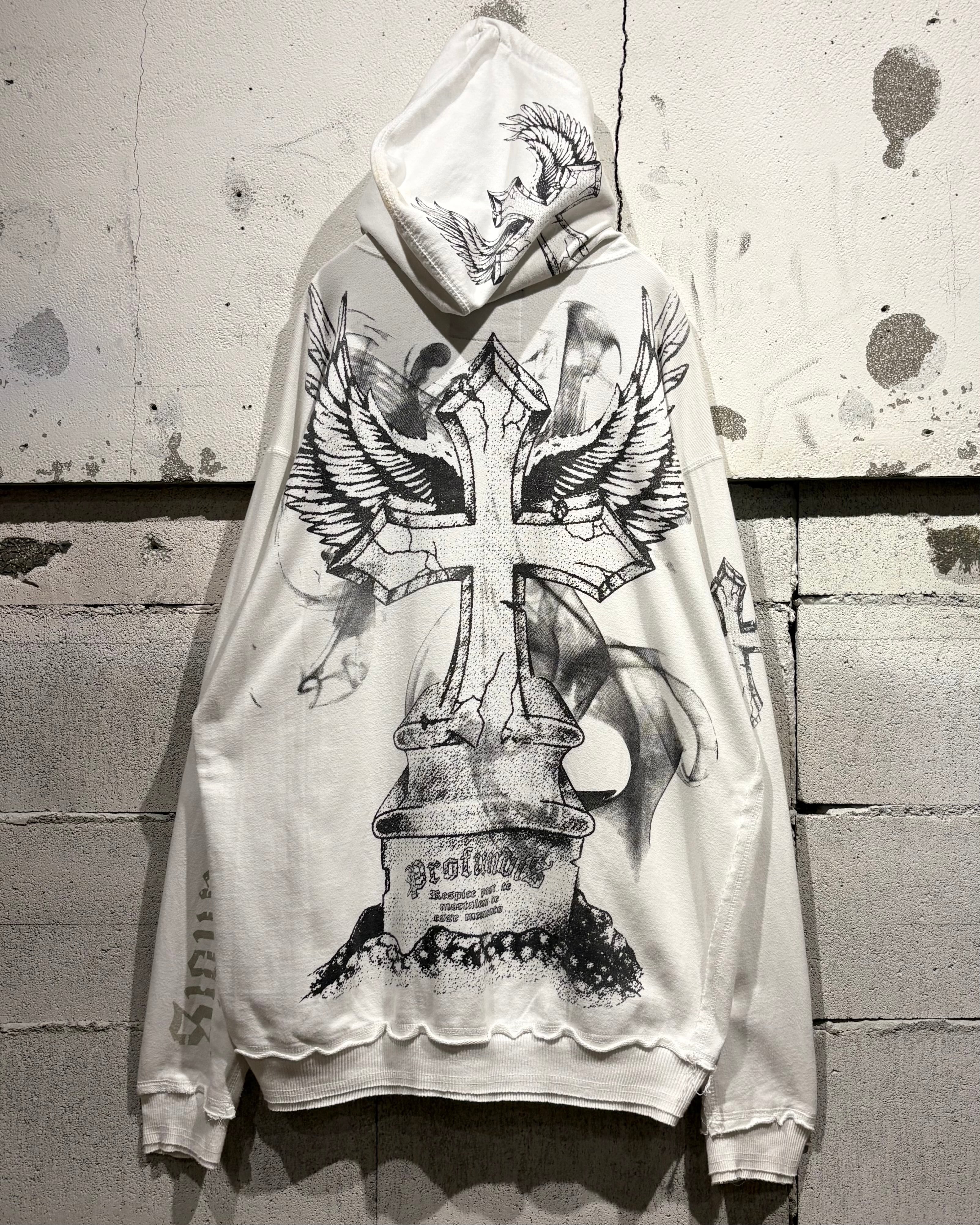 t*様 ★USED【ドルチェ&ガッバーナ】ジャンパー　白系　ボクシング　44★ Caka otto】Cross Motif Print Vintage Zip Up Hoodie | Caka(カカ