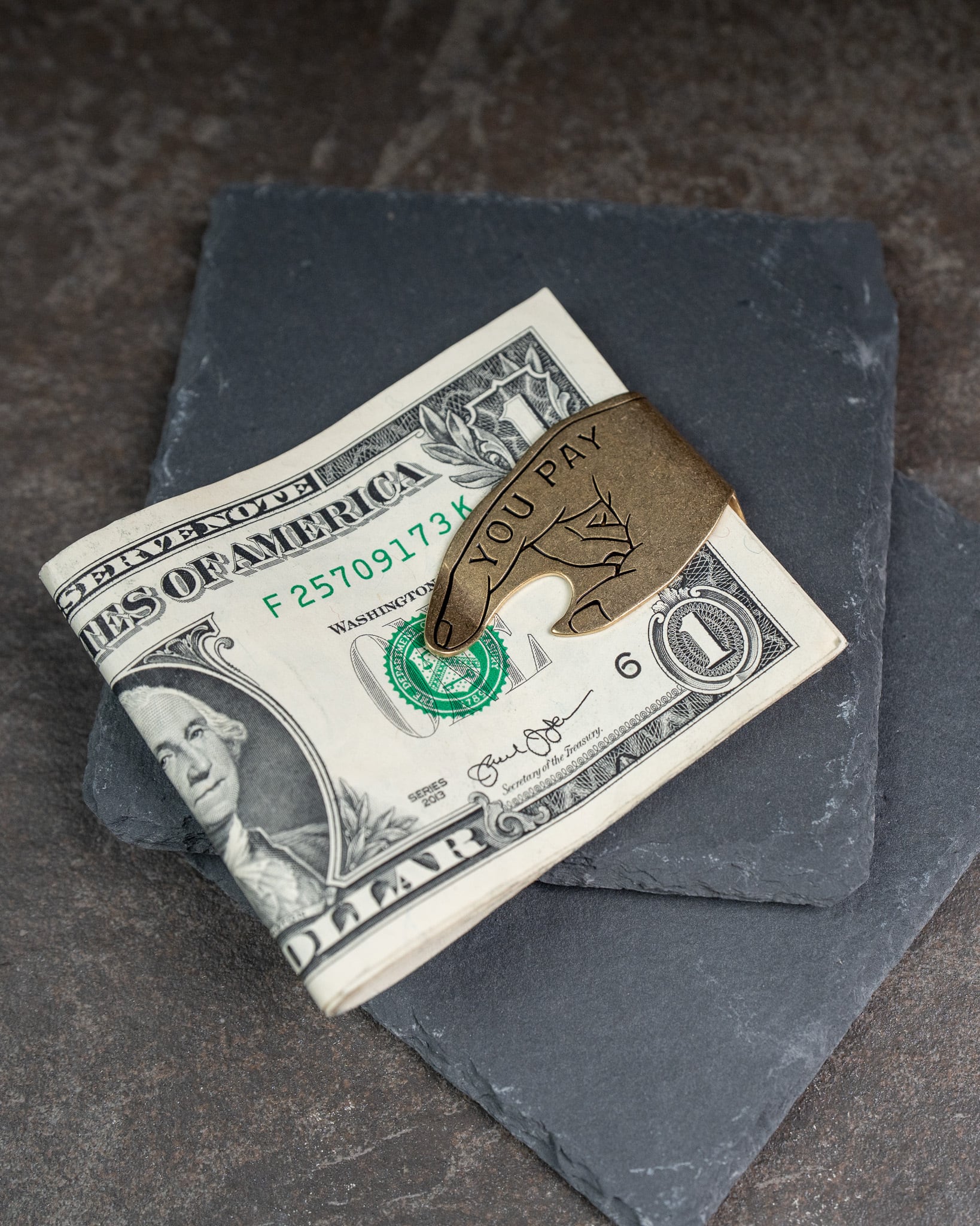 Button Works】BW You Pay Money Clip Brass ボタンワークス
