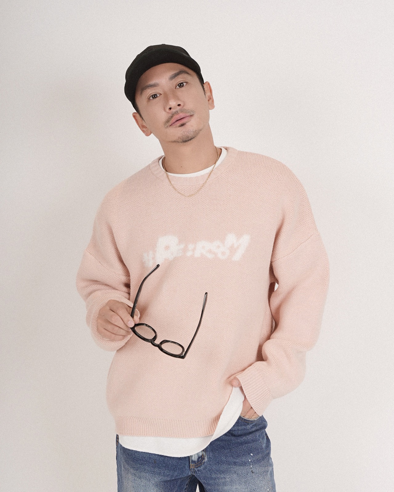 【#Re:room】SHAGGY LOGO CREW KNIT［REK163］