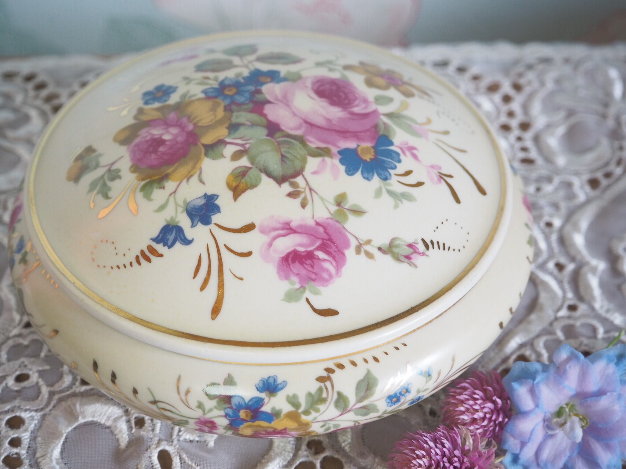 フランス Limoges リモージュ 陶器小物入れ (ハンドバッグ)-