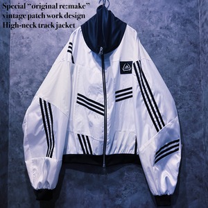 【doppio】Special “original re:make” vintage patch work design High-neck track jacket