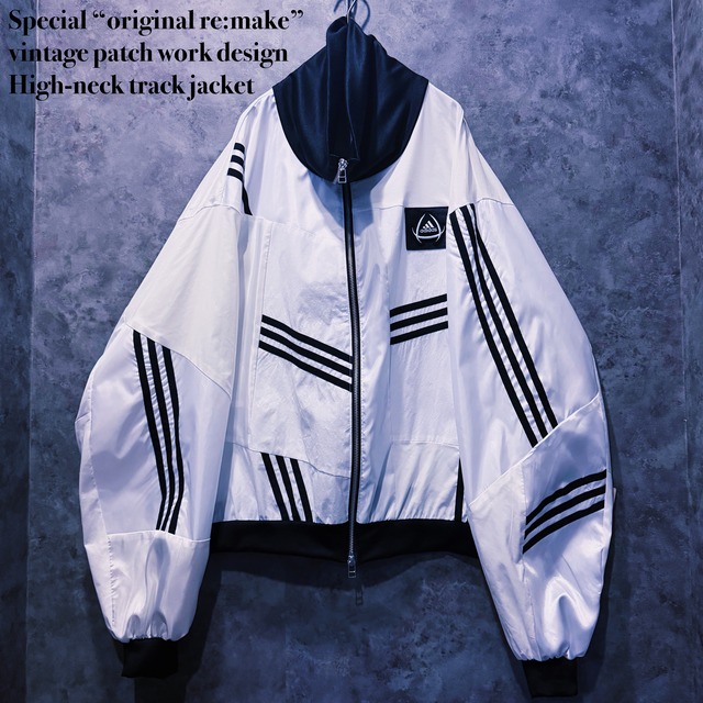 【doppio】Special “original re:make” vintage patch work design High-neck track jacket