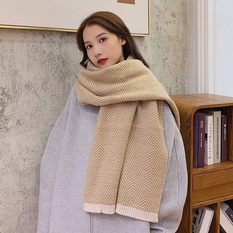 スカーフ ウィンタースタイルストライプニット ロングオータム 秋物 冬物 ブラック・アイド・ピーズ75072093478