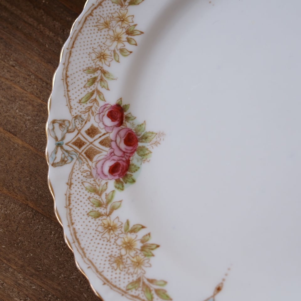 英国サミュエルラドフォードCassina プレート2枚 アンティーク薔薇柄