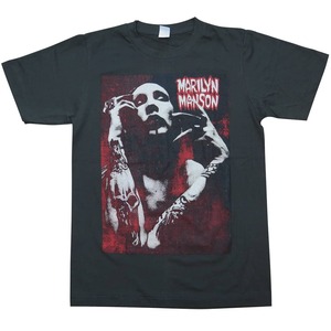 マリリンマンソン MARILYN MANSON バンドTシャツ ロックTシャツ メンズ レディース ユニセックス bny チャコール グレー MANSON-05