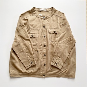 Cotton asymmetry design jacket (beige)