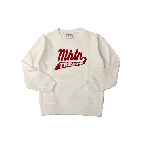 MANHATTAN TREATS # MHTN Treats Kids Crew Neck White x Red