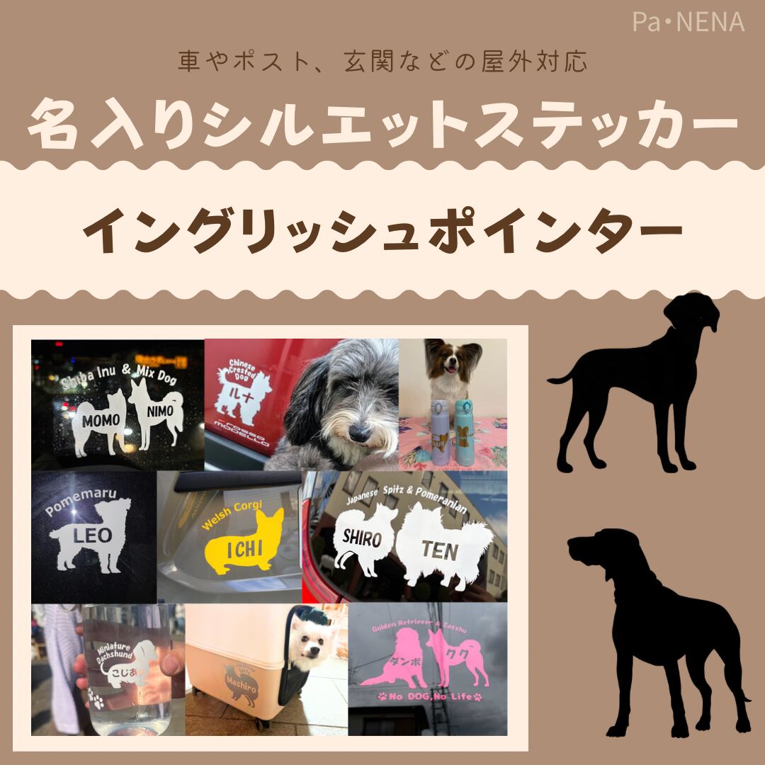 名入りシルエットステッカー【イングリッシュポインター】