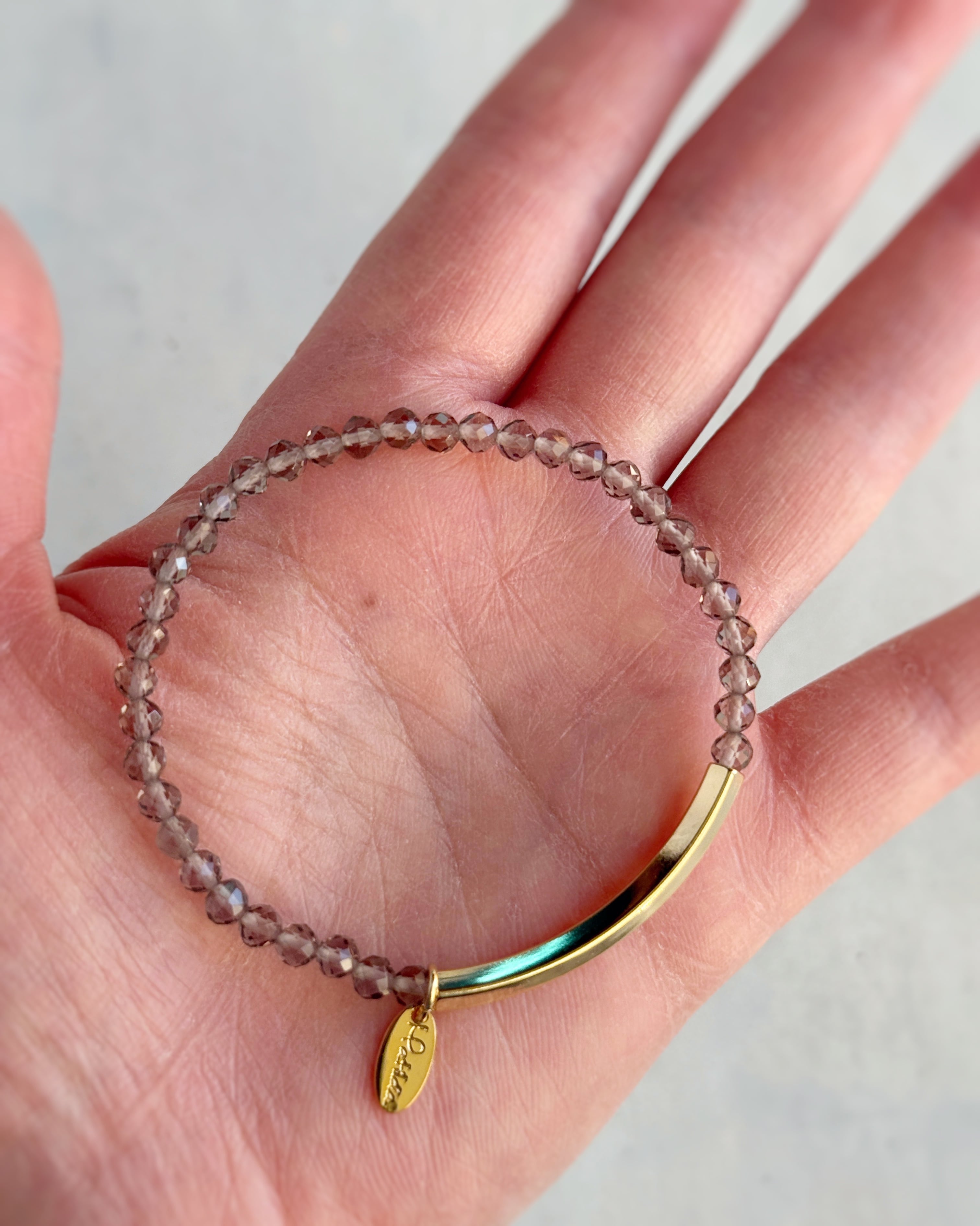 【再販】Tube & stone bracelet(アイスオブシディアン)