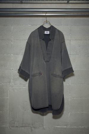DENIM LAPEL TUNIC : BLACK