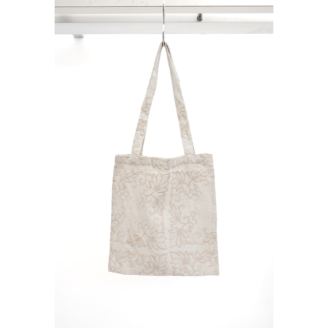 [kujaku] (クジャク) 2024SS T-947 / embroidery tote bag / M (ecru)