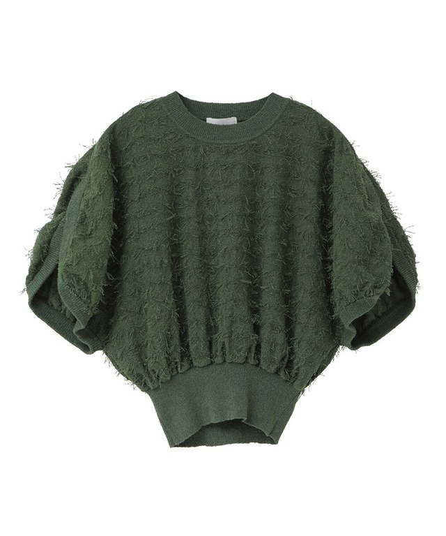 【CLANE】FRINGE ARCH SLEEVE KNIT TOPS　14106-2212