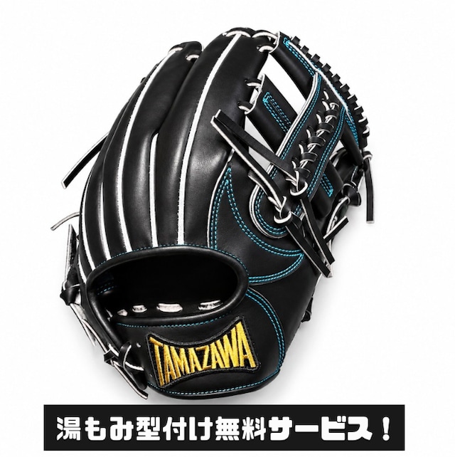 【NEW型】内野手グラブ　TM-G05　（本体：ブラック　縫い糸：サックス）